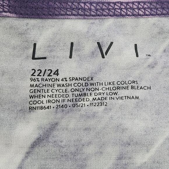 Livi Purple Tie Dye Athleisure Split Back Top 22 24 New With Tags Long Sleeves - Picture 6 of 6